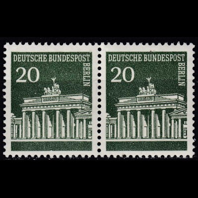 BERLIN - 20 Pfennig Brandenburger Tor im Paat Mi.287 postfr. 1966 MNH (65056