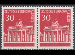 BERLIN - 30 Pfennig Brandenburger Tor im Paat Mi.288 postfr. 1966 MNH (65057