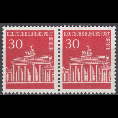 BERLIN - 30 Pfennig Brandenburger Tor im Paat Mi.288 postfr. 1966 MNH (65057