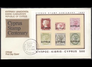 Zypern - Cyprus 1980 Block 11 auf FDC (65064