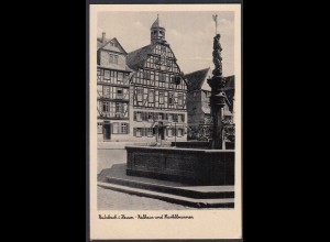 AK Butzbach in Hessen Rathaus Marktbrunnen Fachwerk (65076