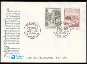 Färöer - Faeroe Islands 1978 Mi.39-40 FDC Nationalbibliothek (65095