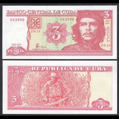Kuba - Cuba 3 Pesos 2004 Pick 127a aUNC (1-) (27828