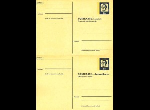 Germany BRD Ganzsache Postal Stationery Antwortkarte Reply card Michel P80