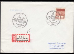 Koblenz 1970 R-Brief SST mit Sonder R-Zettel (65208