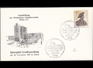 Düren 1967 Umschlag mit SST INTERPHIL Grosstauschtag (65226