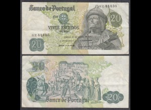 Portugal - 20 Escudos Banknote 1971 - Pick 173 VF (3) (65268