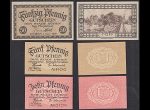 Düben Stadt 5, 10, 50 Pfennig Gutschein 1919 Notgeld UNC (1) (65269