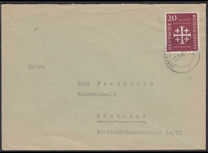 BRD BUND 1956 Mi.236 Bedarfsbrief 20 Pfg.Evang. Kirchentag (65295