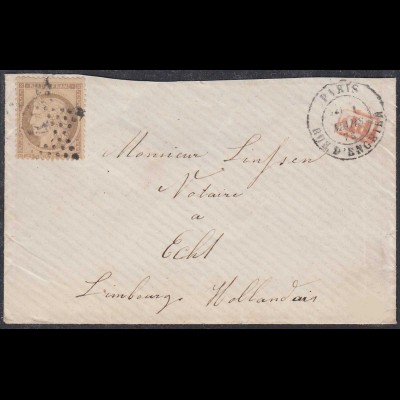 Frankreich-France 40 C. 1874 Brief PARIS nach Echt Limburg Niederlande (27844
