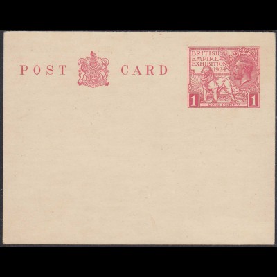 Great Britain - 1 d Wembley Postcard Card 1924 MINT (65325