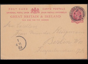 Grossbritannien - Great Britain UK 1904 DOVER Postal Stationery 1 P. (65340