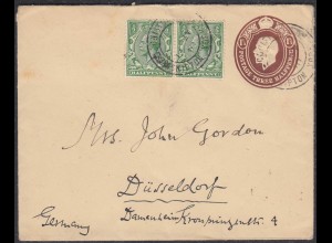 Great Britain UK Postal Stationery Letter 3 1/2 P. mit Zusatzfrankatur (65350