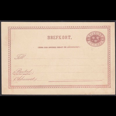 Schweden - Sweden 1884 Ganzsache 6 Öre Postal Stationery ungebraucht (65379