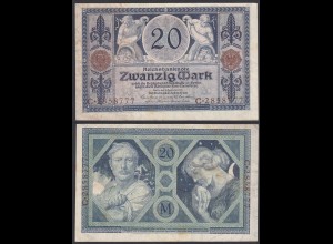 Reichsbanknote 20 Mark 1915 Ro 53 XF (2) Serie C (28201