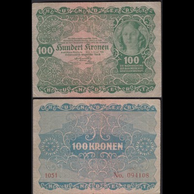 Österreich - Austria 100 Kronen 1922 Pick 77 F (4) (19818