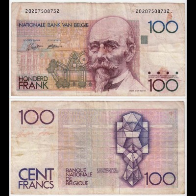 Belgien - Belgium 100 Francs Banknote ND (1982-94) Pick 142a VG (5) (d710