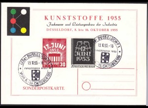 GERMANY BERLIN 17.Juni 1953 Mi.110/11 auf Sonderkarte SST Kunststoffe (13380