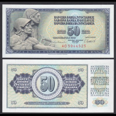 Jugoslawien - Yugoslavia 50 Dinara Banknote 1981 Pick 89b UNC (1) (28255