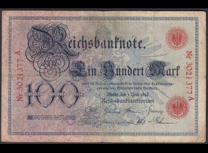 Reichsbanknote 100 Mark 1898 Ro 17 Pick 20 UDR B Serie A - F (4) (28283