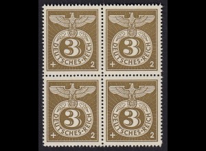 Germany Third Reich Swastika Block of 4 Michel 830 SG 818 MNH 1943 (19613