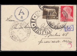 Italien-Italy 1942 kleiner Briefumschlag mit Zensur nach Berlin W8 (28392