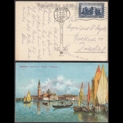 Italien - Italy AK 1926 Karte Venezia Isla di San Giorgo e Bragozzo (28427