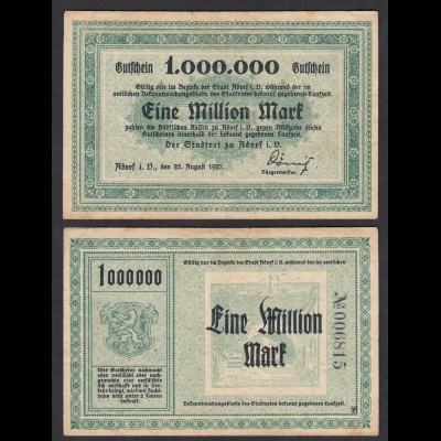 Adorf 1- Million Mark 1923 Stadtrat Gutschein Notgeld (28568