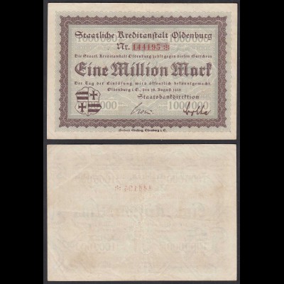 Oldenburg 1- Million Mark 1923 Staatliche Kreditanstalt Gutschein Notgeld (28570