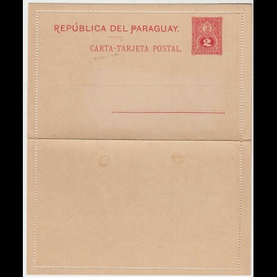 PARAGUAY - 2c OLD UNUSED POSTAL STATIONERY LETTER CARD-Kartenbrief * (28643