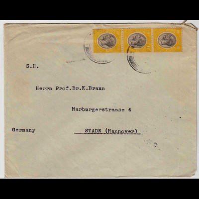 1932 Deutscher Wirtschaftsverband Tanganyika Brief über Iringa Daressalam-Stade