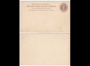 Great Britain & Ireland Three Half Pence Postal Stationery Card unused (28650