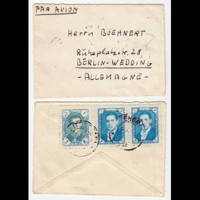 Persien - Iran small Letter from Teheran to Berlin Schah Reza Pahlavi (28655