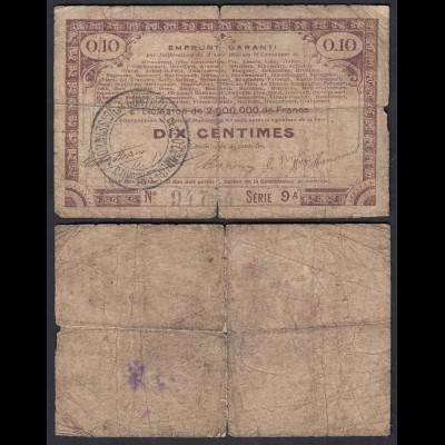 France EMPRUNT GARANT 1915 Banknote 10 Centimes used (28527