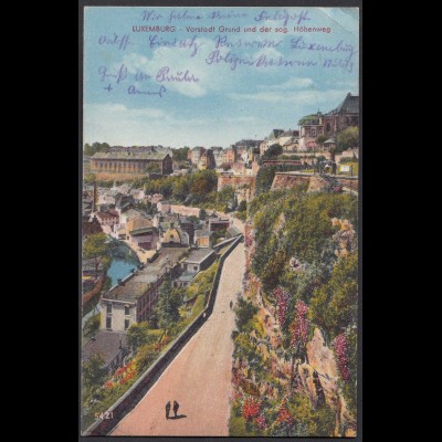 AK Luxemburg 1941 Vorstadt Grund und der sogenannte Höhenweg (28752