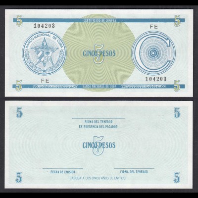 Kuba - Cuba 5 Peso Foreign Exchange Certificates 1985 Pick FX13 UNC (1) (28795