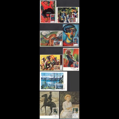 BRD BUND Maximumkarten Expressionismus I,II und III 1974 + Impression. (25942b