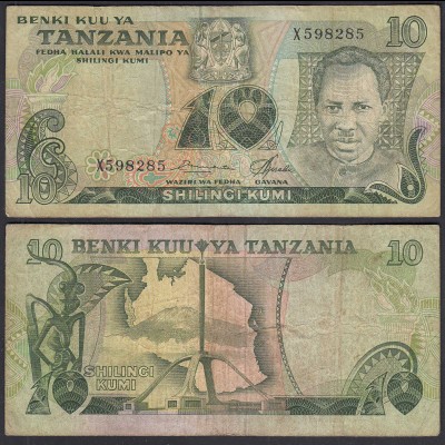 Tansania - Tanzania 10 Shillings (1978) Pick 6a F- (4-) (28834