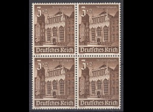 Germany Third Reich WHW 1940 Artushof Gdansk Block of 4 MNH (19920