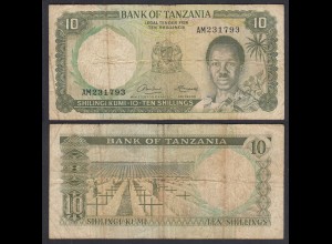 TANSANIA - TANZANIA 10 Schilling (1966) Pick 2a VG (5) (28883