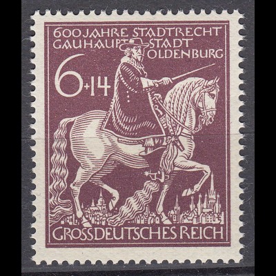 Germany 3 Reich 1945 Oldenburg 600th Anniversary Mi 907 SG 895 MNH (19901
