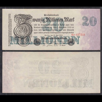 Reichsbanknote 2 Millionen Mark 1923 Ro 99b Pick 100 - aXF (2-) FZ: P BZ: 6