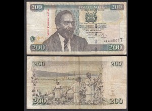KENIA - KENYA 200 Shillings Banknote 2006 Pick 49e F (4) (28917