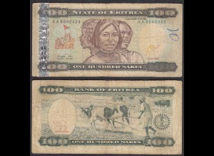Eritrea 100 Nakfa Banknote 1997 Pick 6 VG (5) (28941