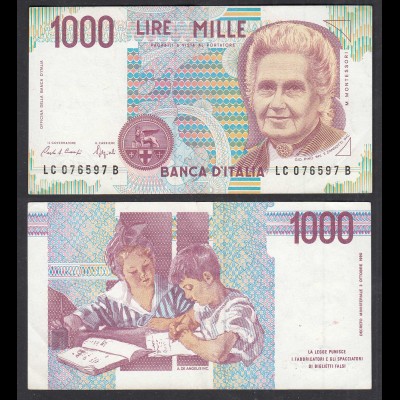 Italien - Italy 1000 Lire Banknote 1990 Pick 114a XF (2) (28951