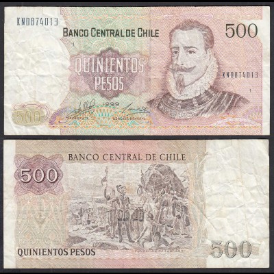 Chile - 500 Escudos Banknote 1999 Pick 153e F (4) (28972