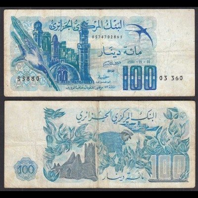 ALGERIEN - ALGERIA 100 Dinars Banknote 1981 Pick 131 F (4) (28990