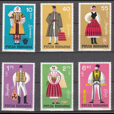 Rumänien-Romania 1973 Mi. 3110-15 ** MNH National costumes (65410