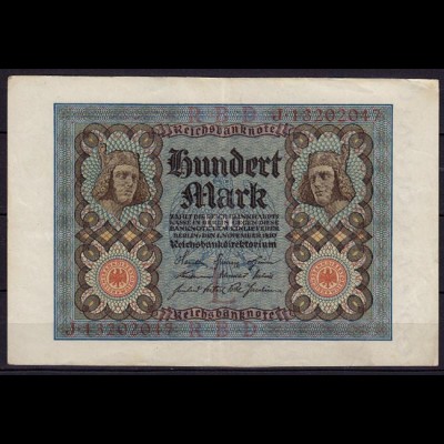 Reichsbanknote - 100 Mark 1920 UDR L Ro 67b Pick 69 VF (3) (CA830