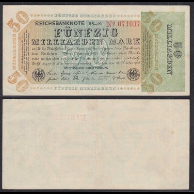 Reichsbanknote - 50 Milliarden Mark 1923 FZ: RS BZ: 19 Ro 117b VF+ (3+) (29001